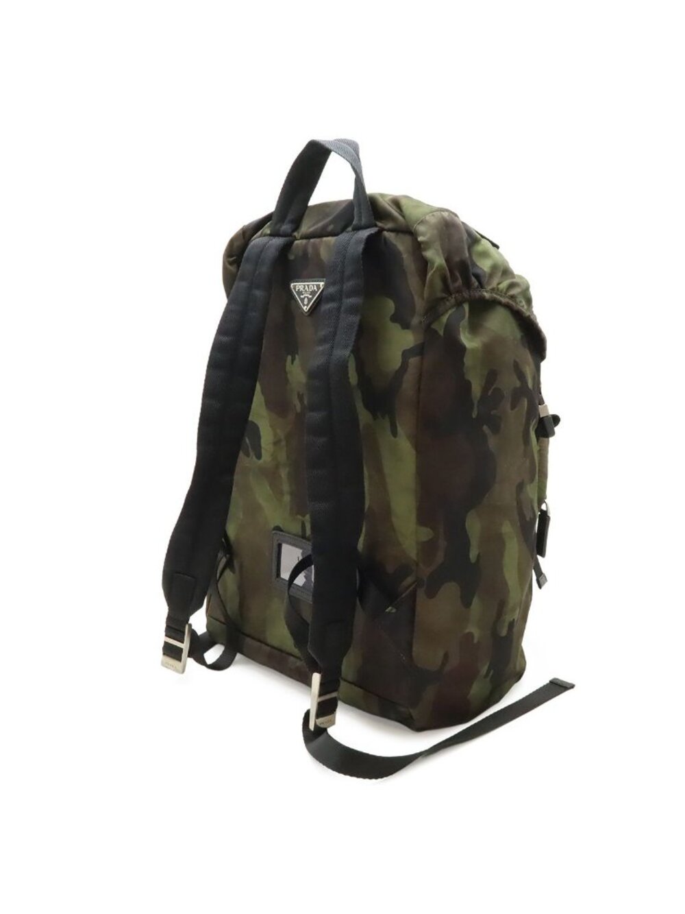 Prada Backpack Camouflage Pattern Nylon Fumo Green Multicolor Silver - Picture 2 of 9